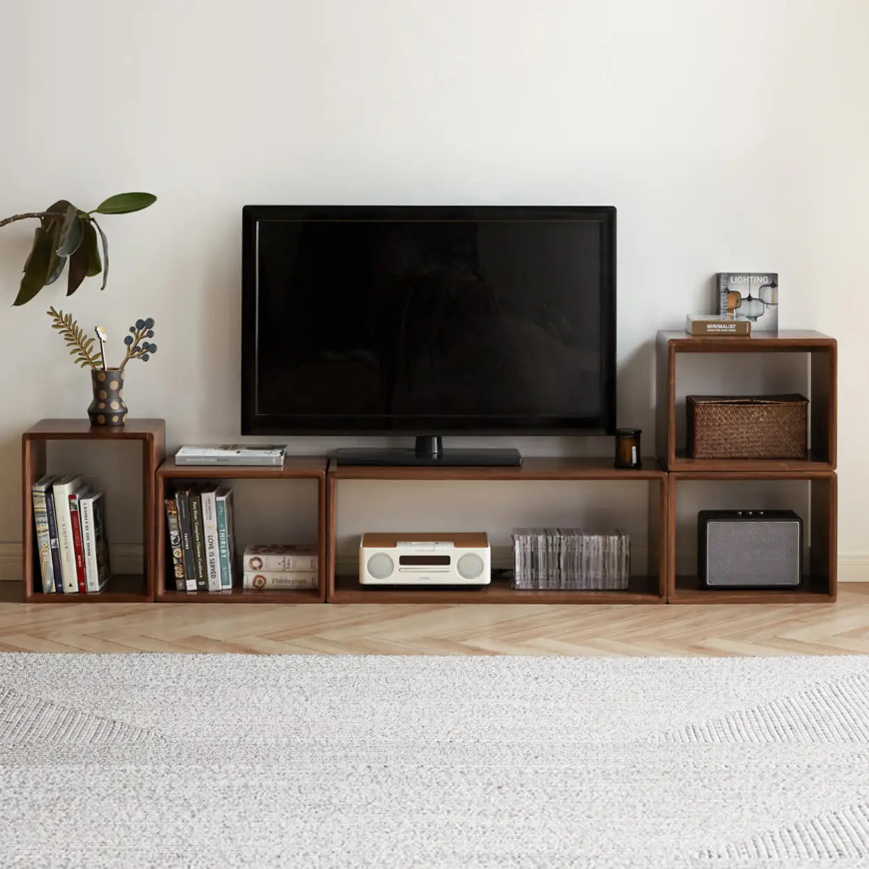 Modular Wooden Cube Storage Bookcase
