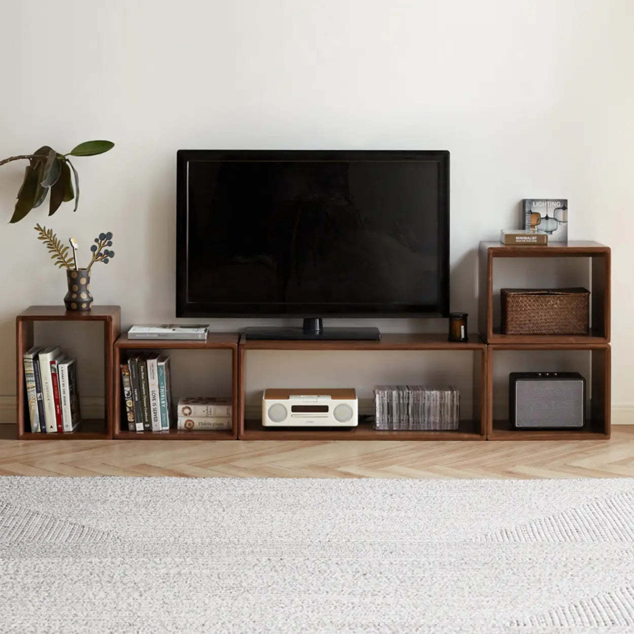 Modular Wooden Cube Storage Bookcase