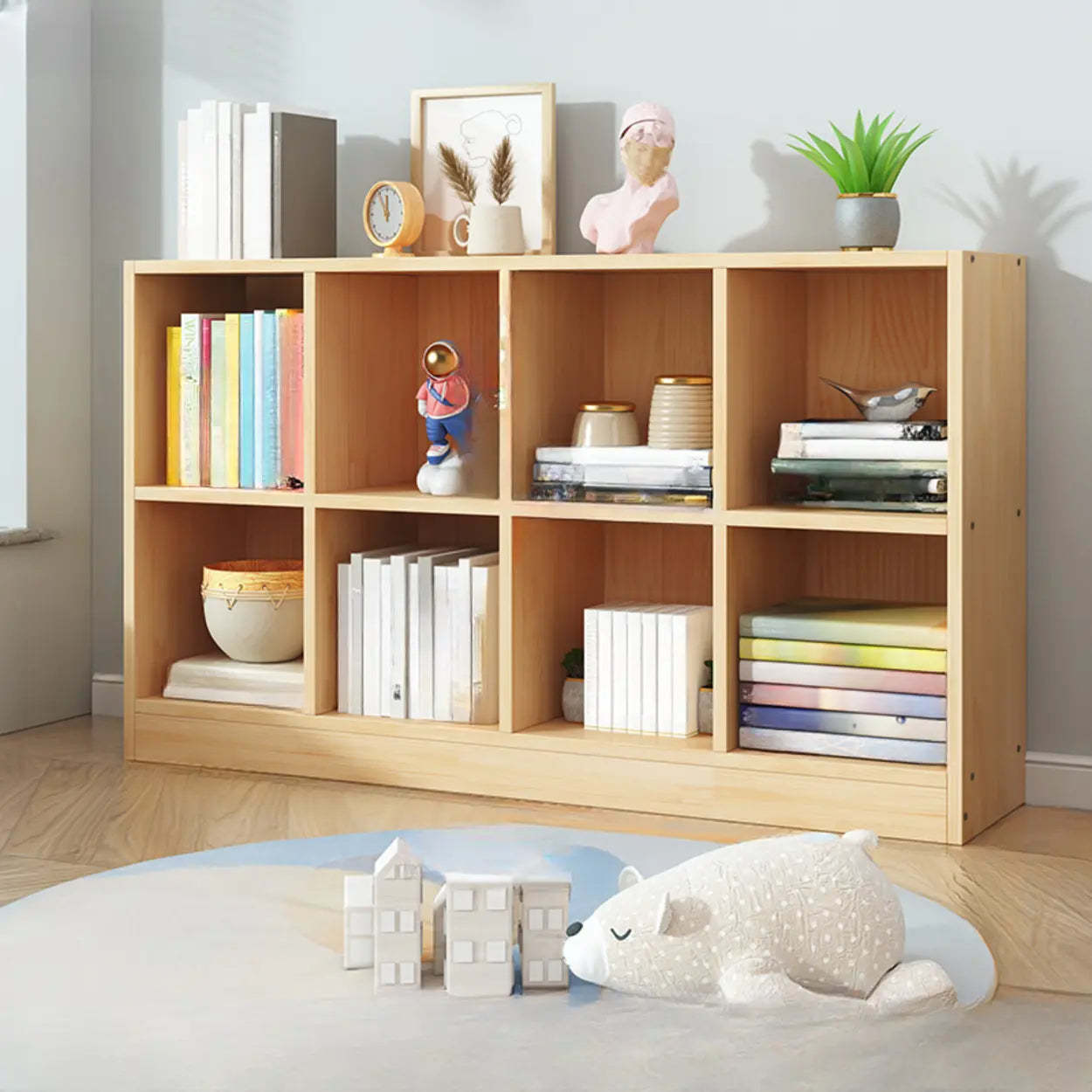 Simple Natural Pine Closed Bookcase — 4