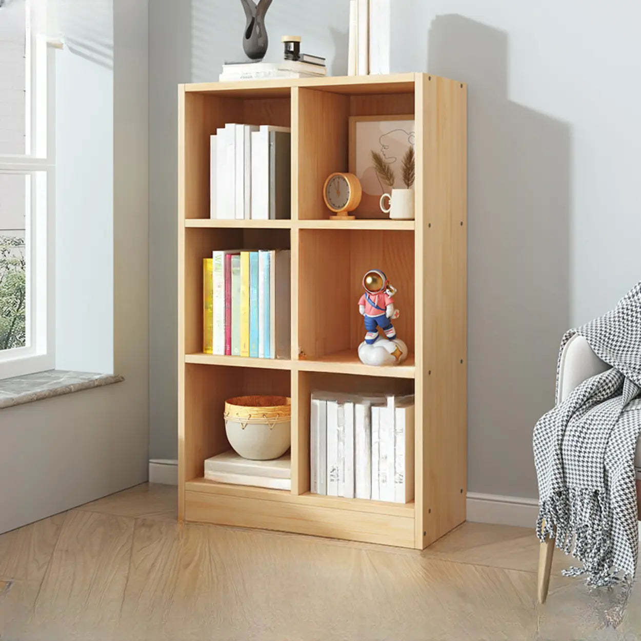 Modern simple pine fabric display cabinets — 26" L x 12" W x 42" H / No Cabinets