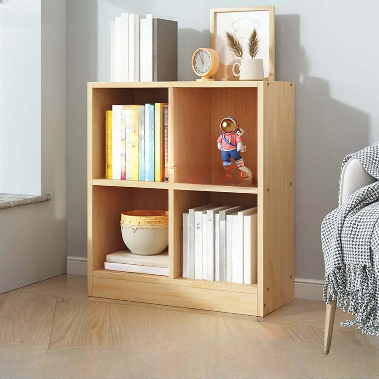 Simple Natural Pine Closed Bookcase — 2