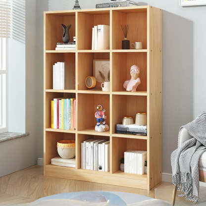 Simple Natural Pine Closed Bookcase