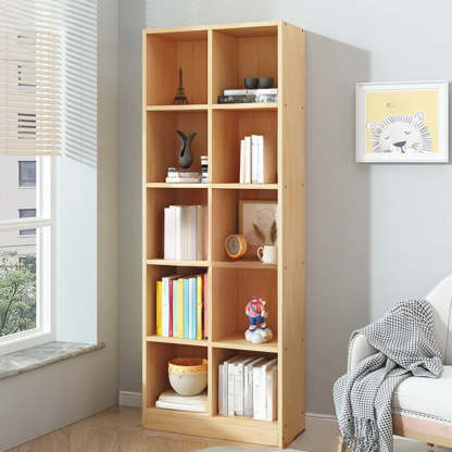 Simple Natural Pine Closed Bookcase