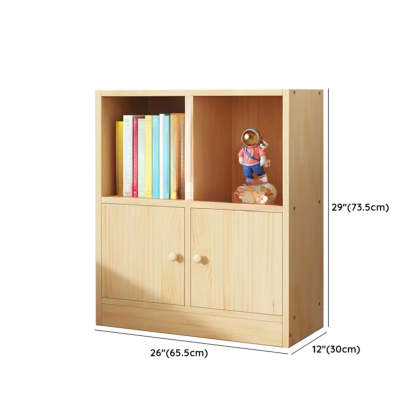 Simple Natural Pine Closed Bookcase
