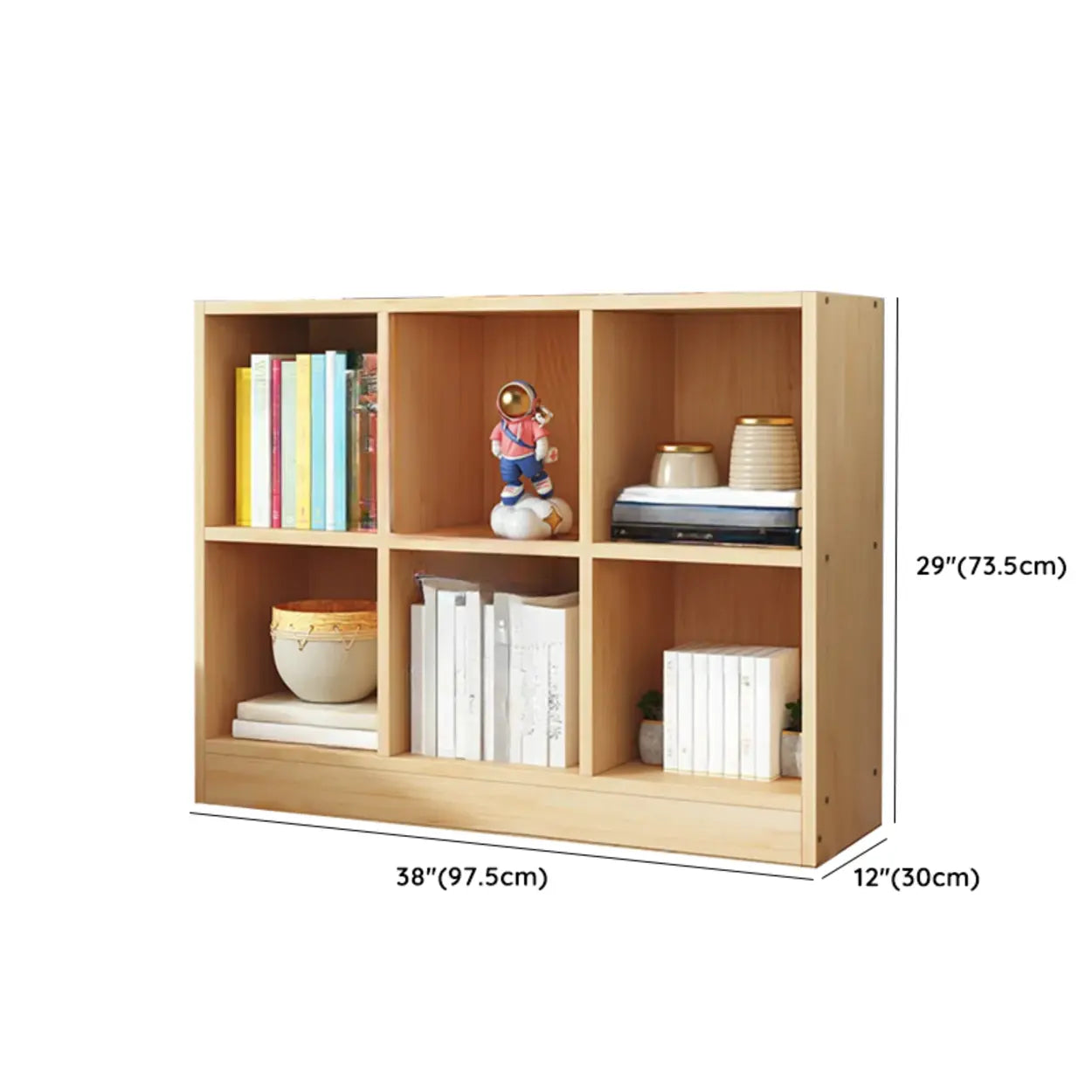Simple Natural Pine Closed Bookcase