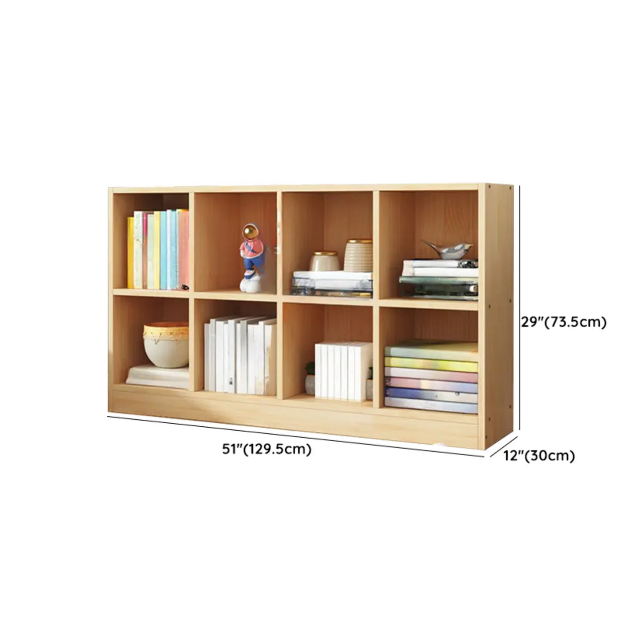 Simple Natural Pine Closed Bookcase