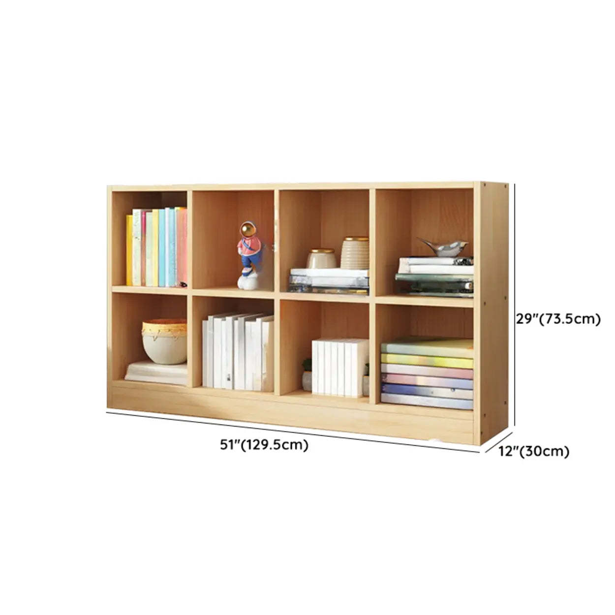 Simple Natural Pine Closed Bookcase