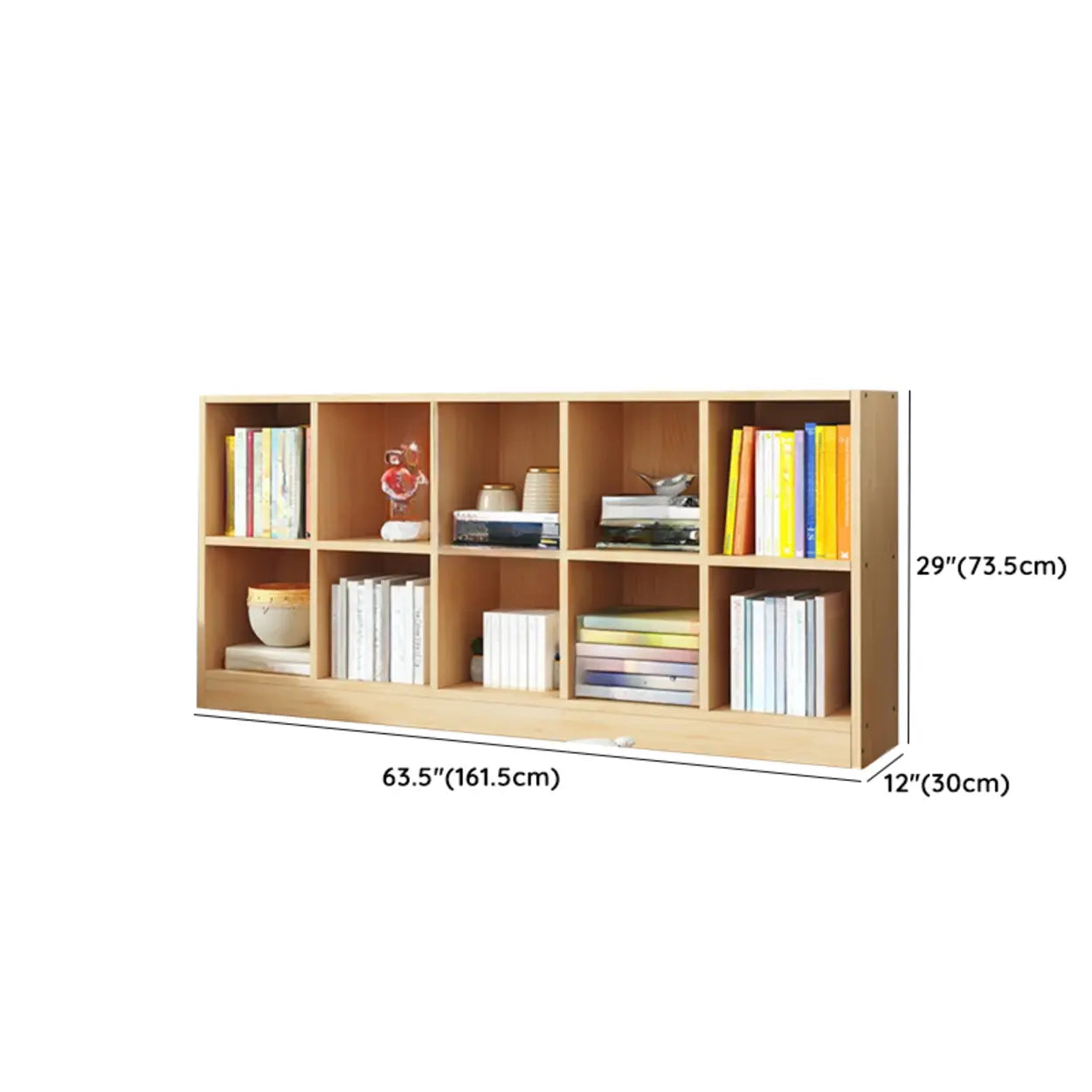 Simple Natural Pine Closed Bookcase