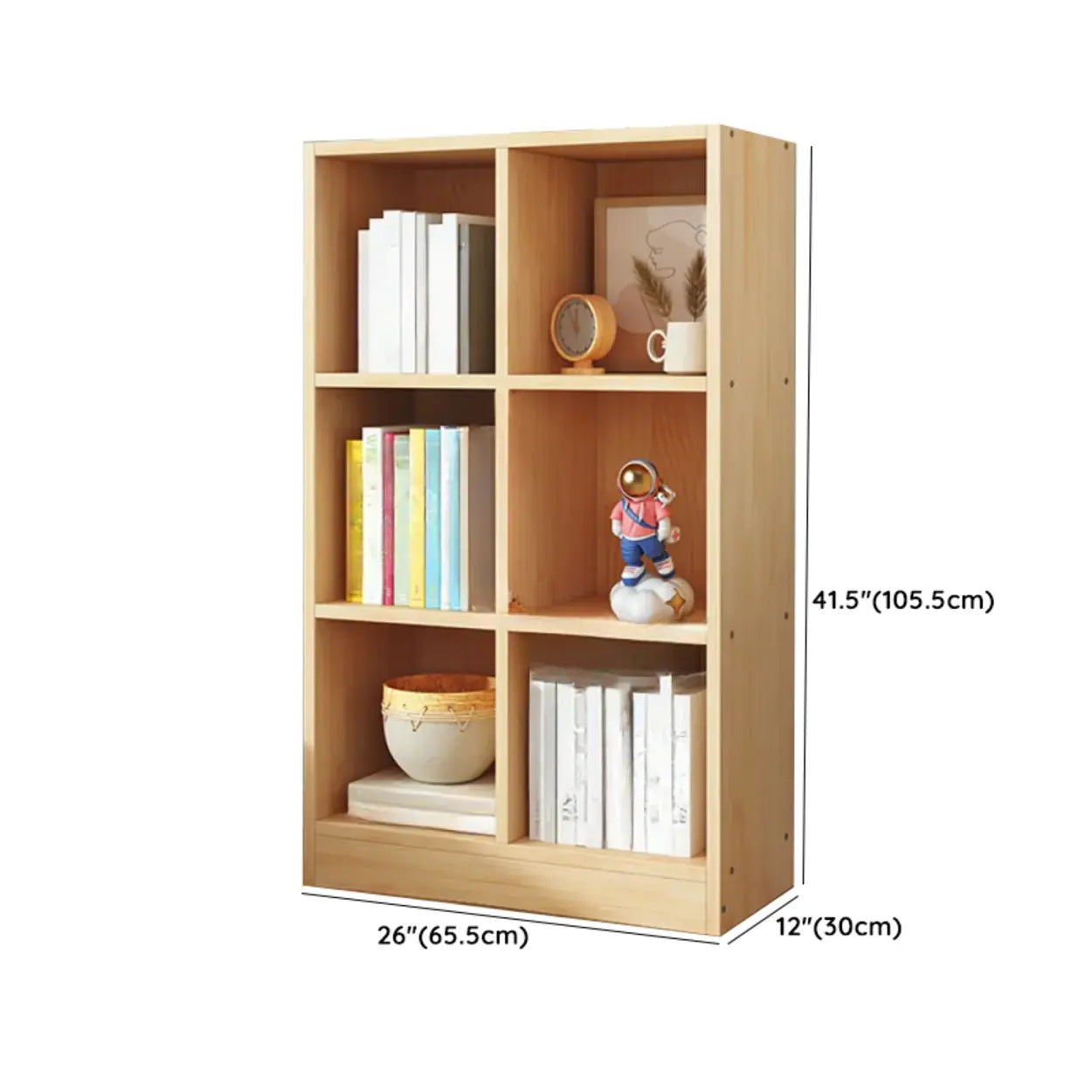 Simple Natural Pine Closed Bookcase