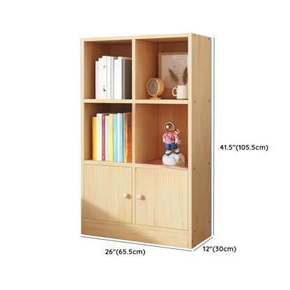 Simple Natural Pine Closed Bookcase