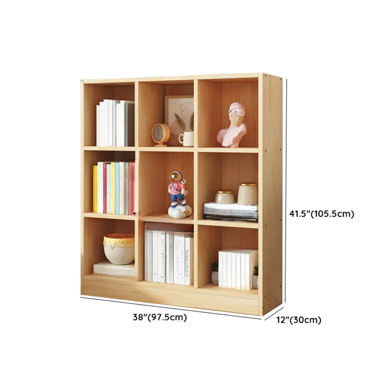 Simple Natural Pine Closed Bookcase