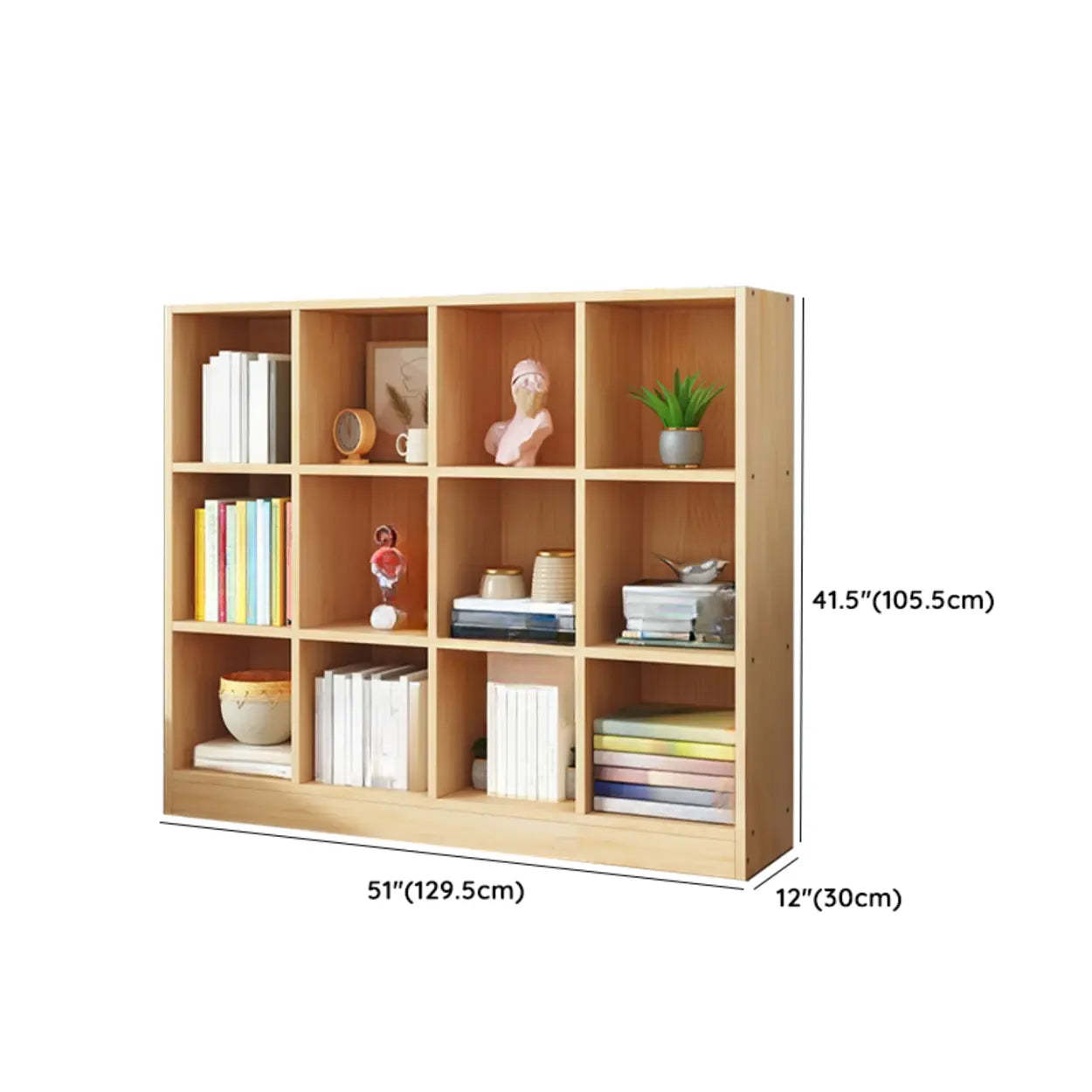 Simple Natural Pine Closed Bookcase