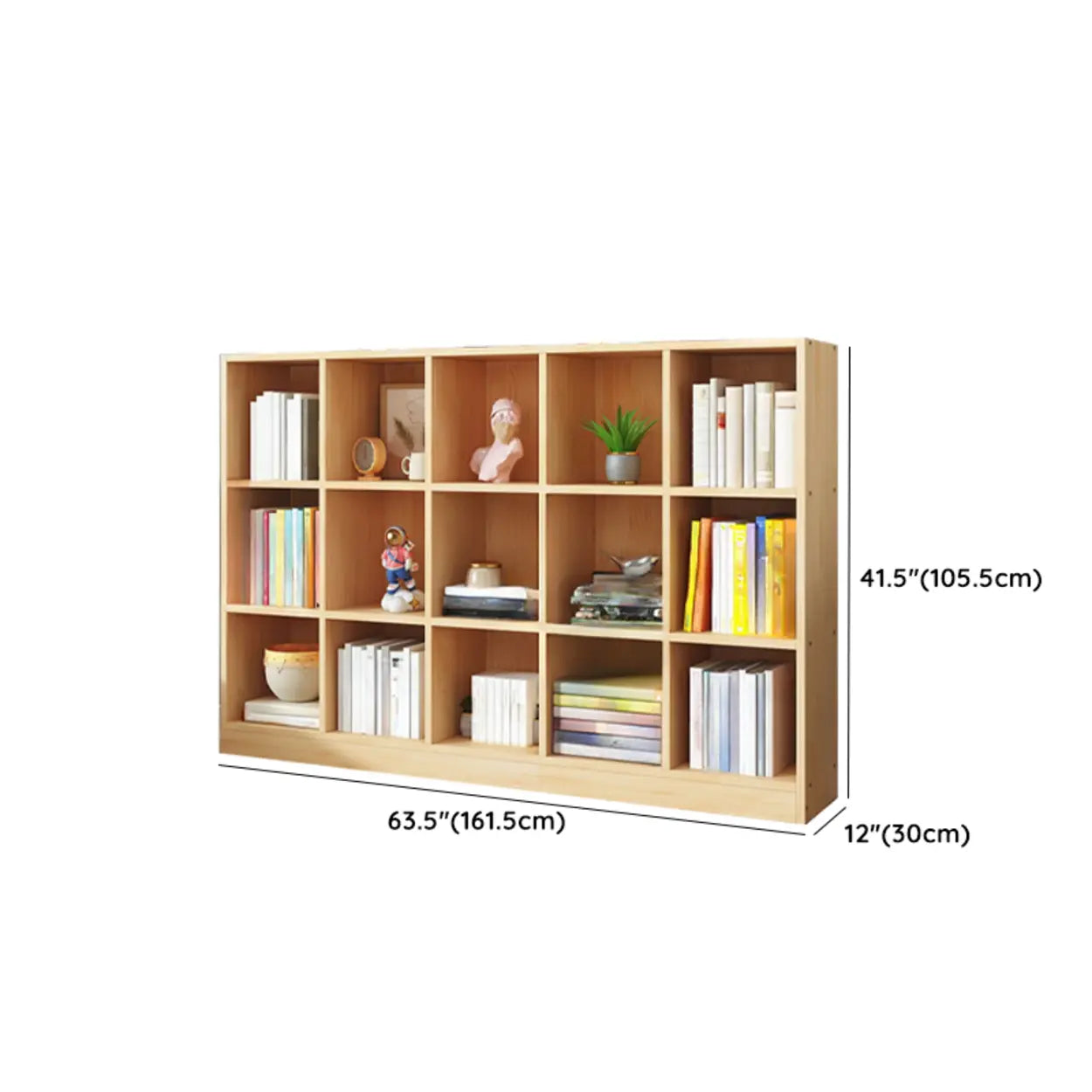 Simple Natural Pine Closed Bookcase