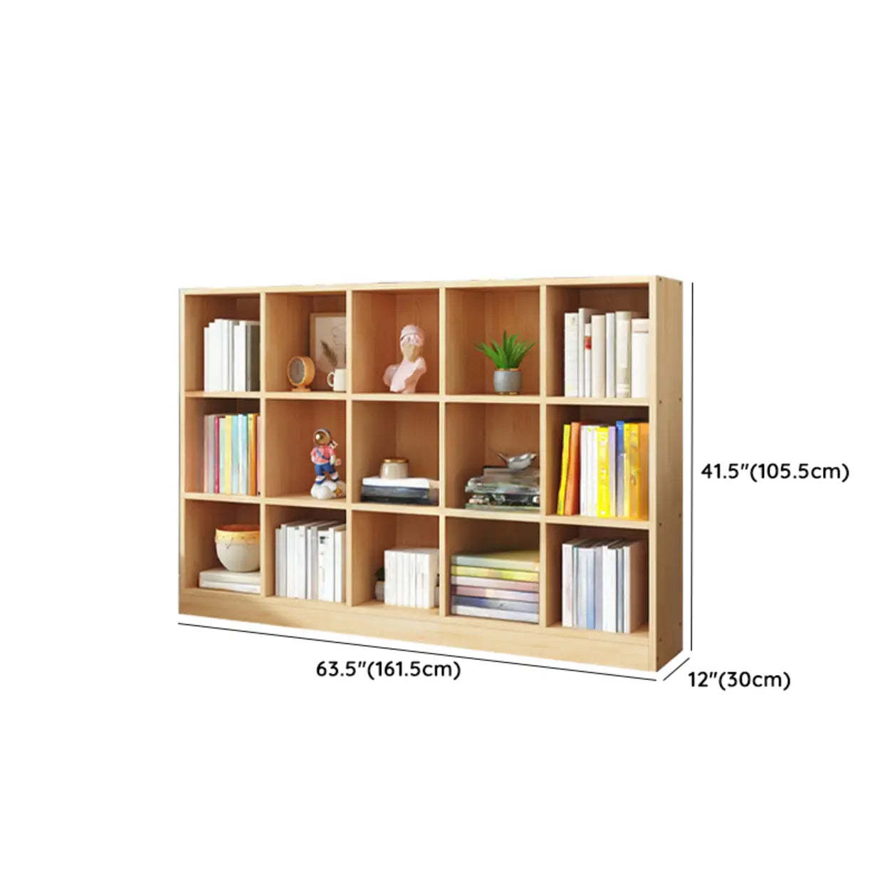 Simple Natural Pine Closed Bookcase
