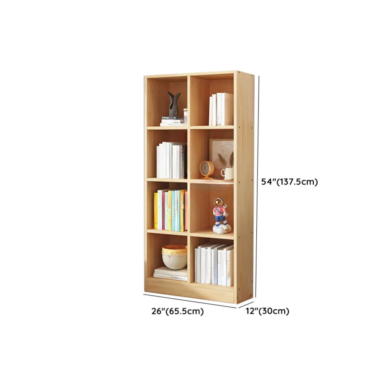 Simple Natural Pine Closed Bookcase