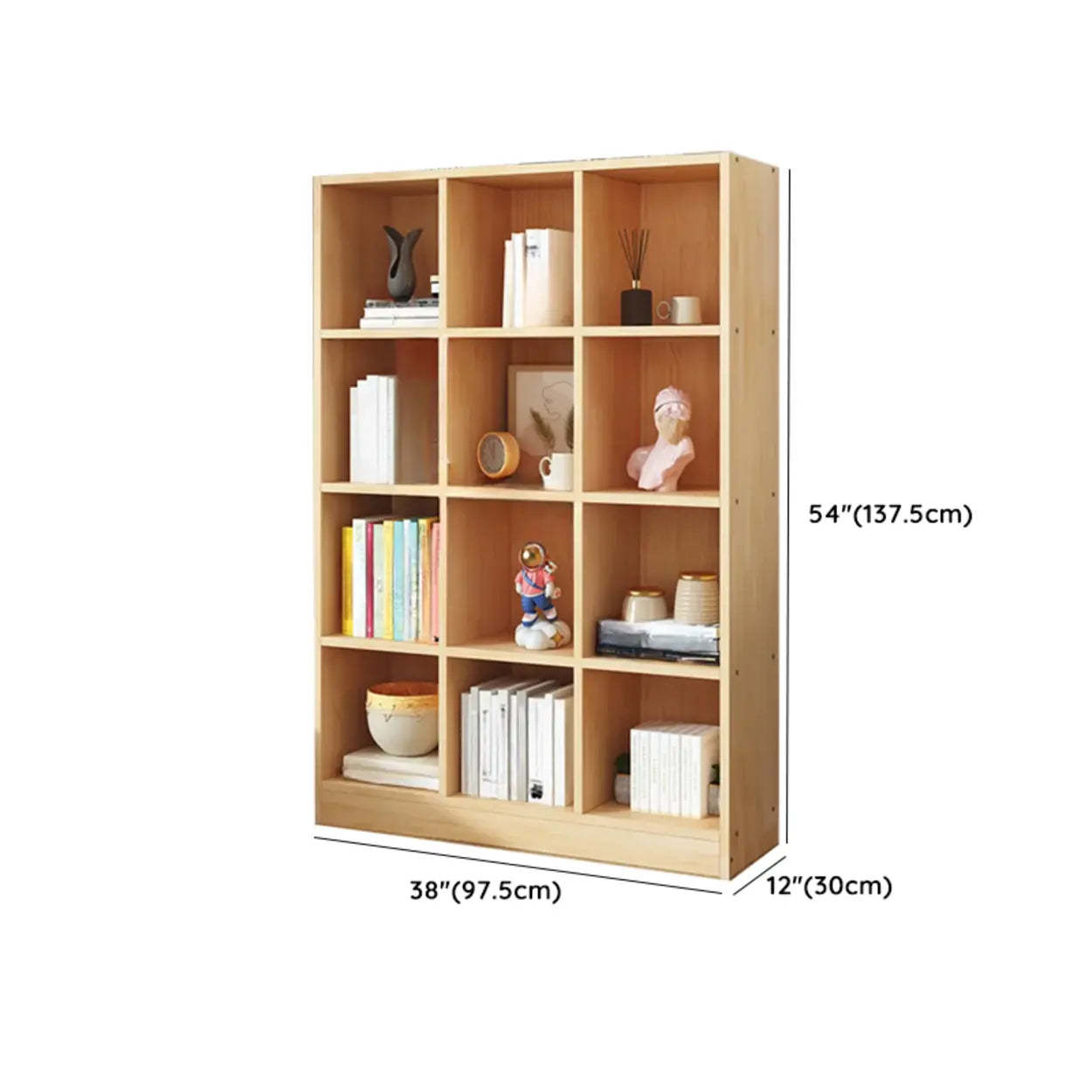 Simple Natural Pine Closed Bookcase