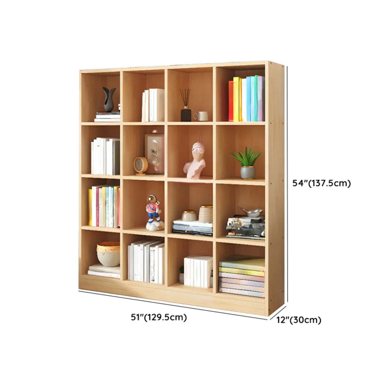Simple Natural Pine Closed Bookcase