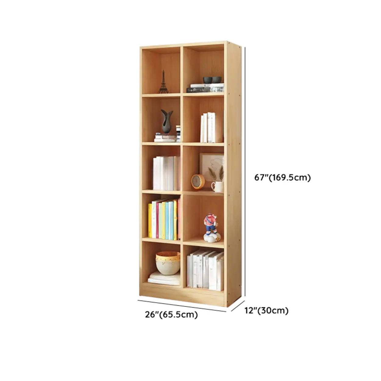 Simple Natural Pine Closed Bookcase
