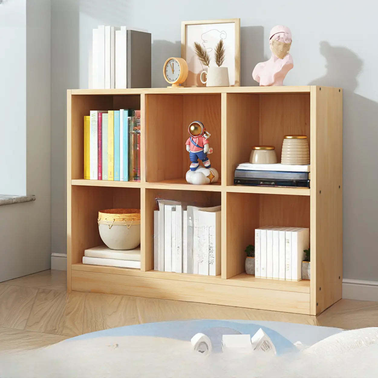 Simple Natural Pine Closed Bookcase — 2