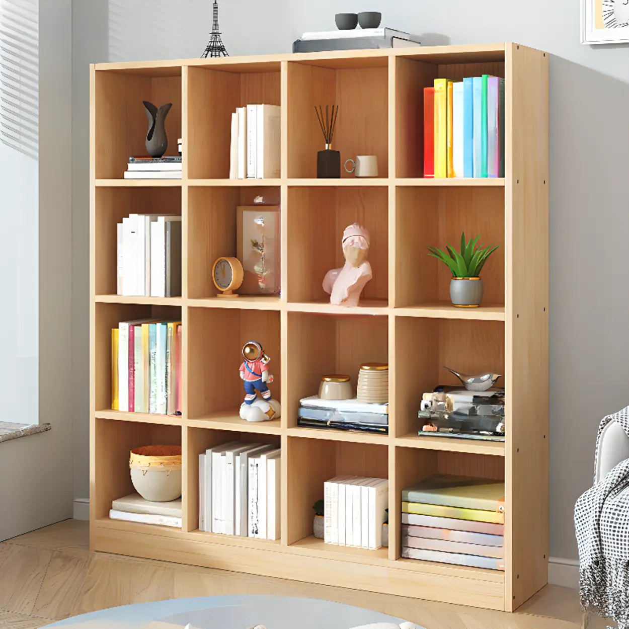 Simple Natural Pine Closed Bookcase — 3