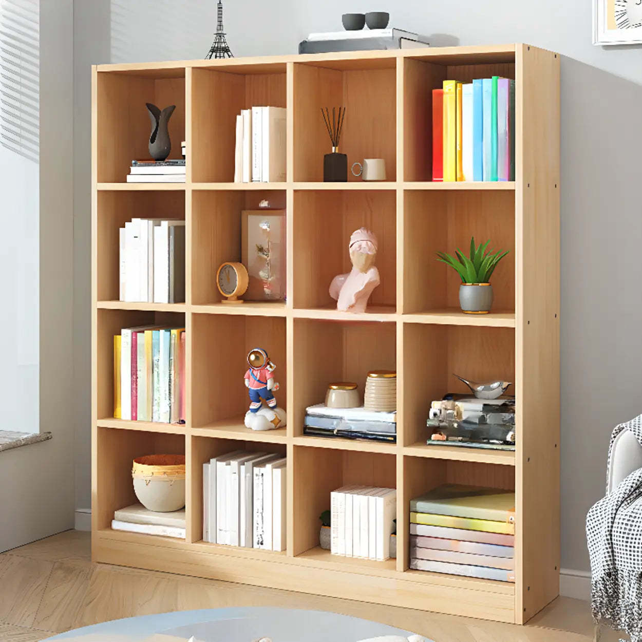 Simple Natural Pine Closed Bookcase — 3