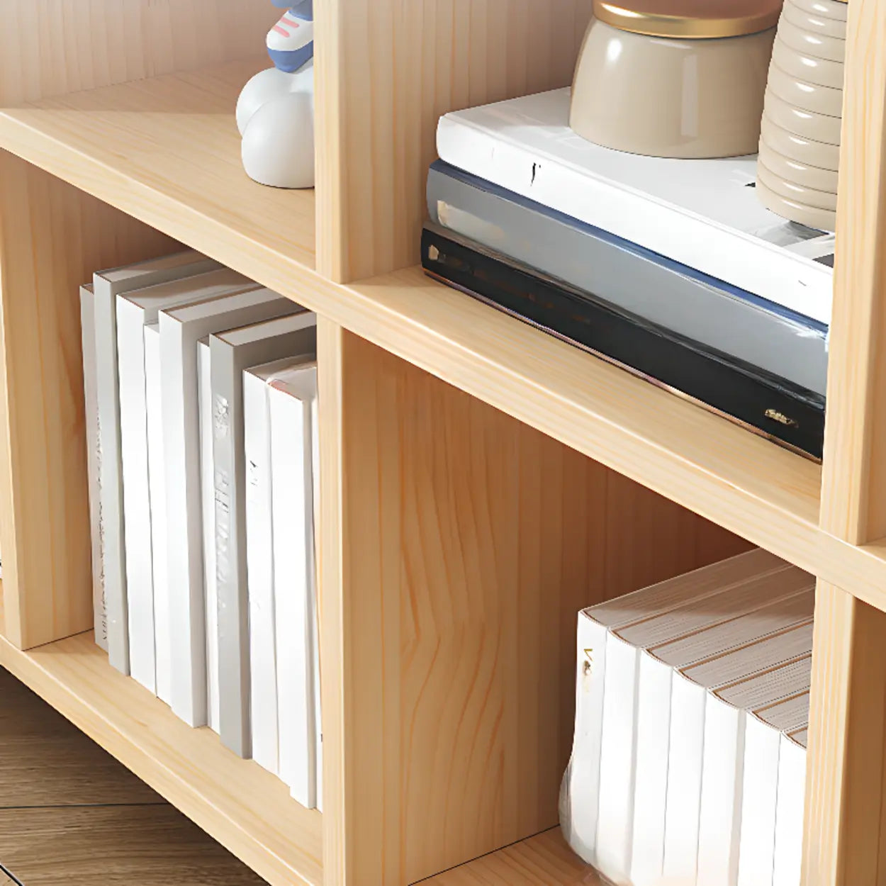 Simple Natural Pine Closed Bookcase — 3