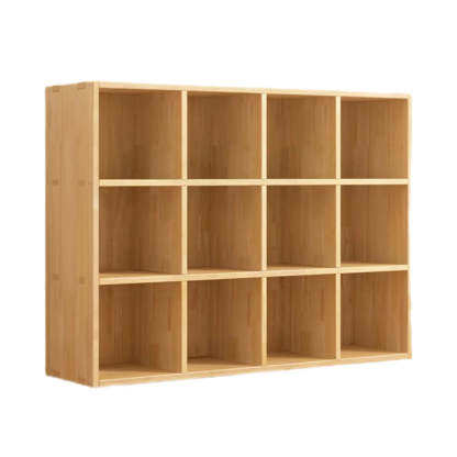 Natural Wood Rectangular Display Bookcase