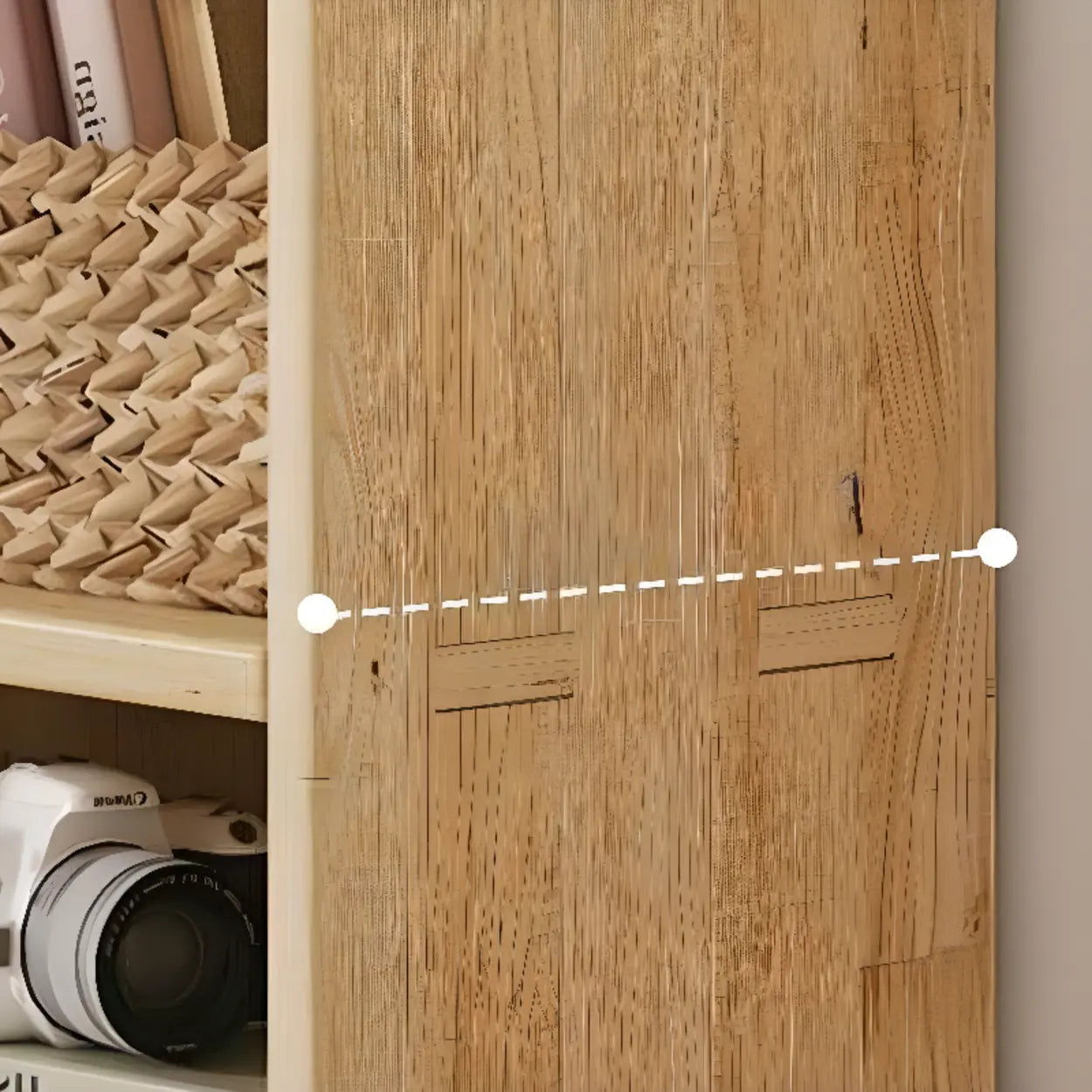 Natural Wood Rectangular Display Bookcase
