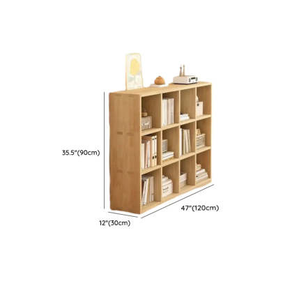 Natural Wood Rectangular Display Bookcase