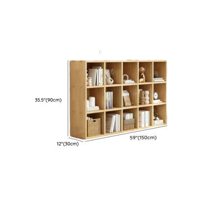 Natural Wood Rectangular Display Bookcase