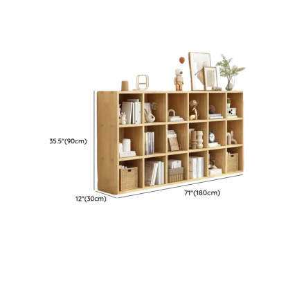 Natural Wood Rectangular Display Bookcase