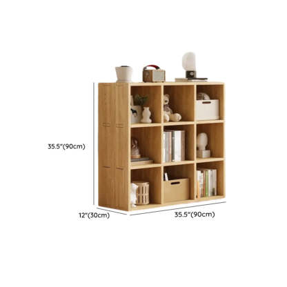 Natural Wood Rectangular Display Bookcase