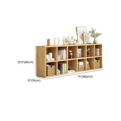 Natural Wood Rectangular Display Bookcase