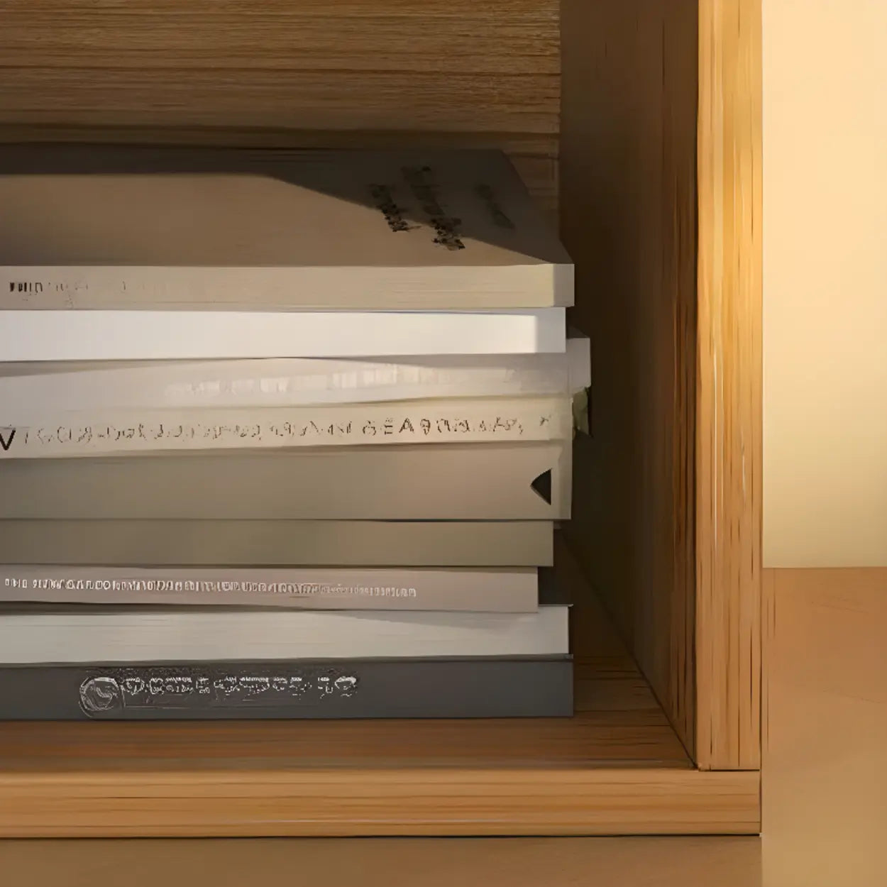 Natural Wood Rectangular Display Bookcase