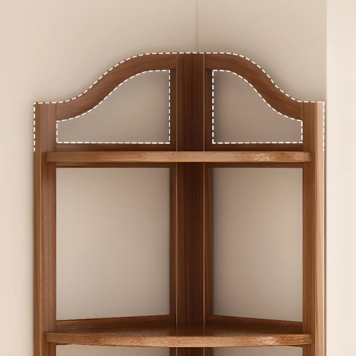Natural Wood Corner Bookshelf
