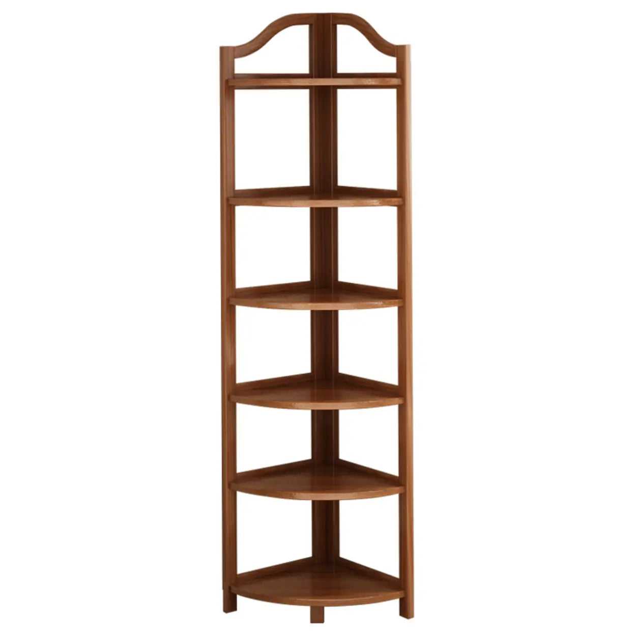Natural Wood Corner Bookshelf — Natural Finish