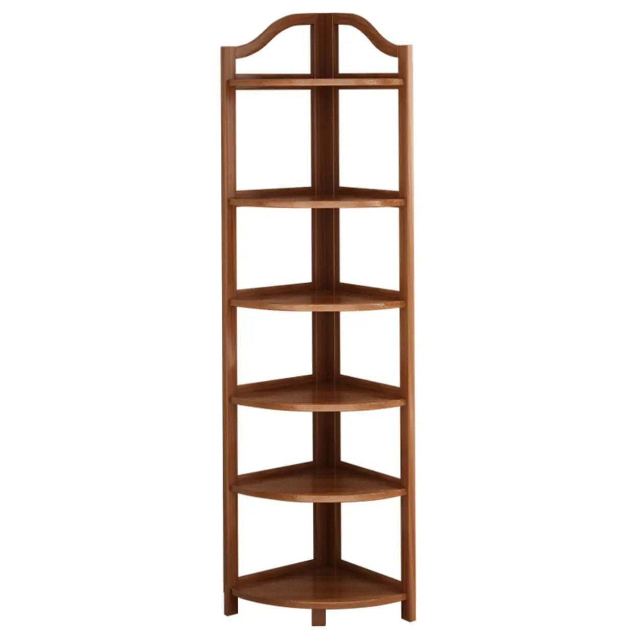Natural Wood Corner Bookshelf — Natural Finish