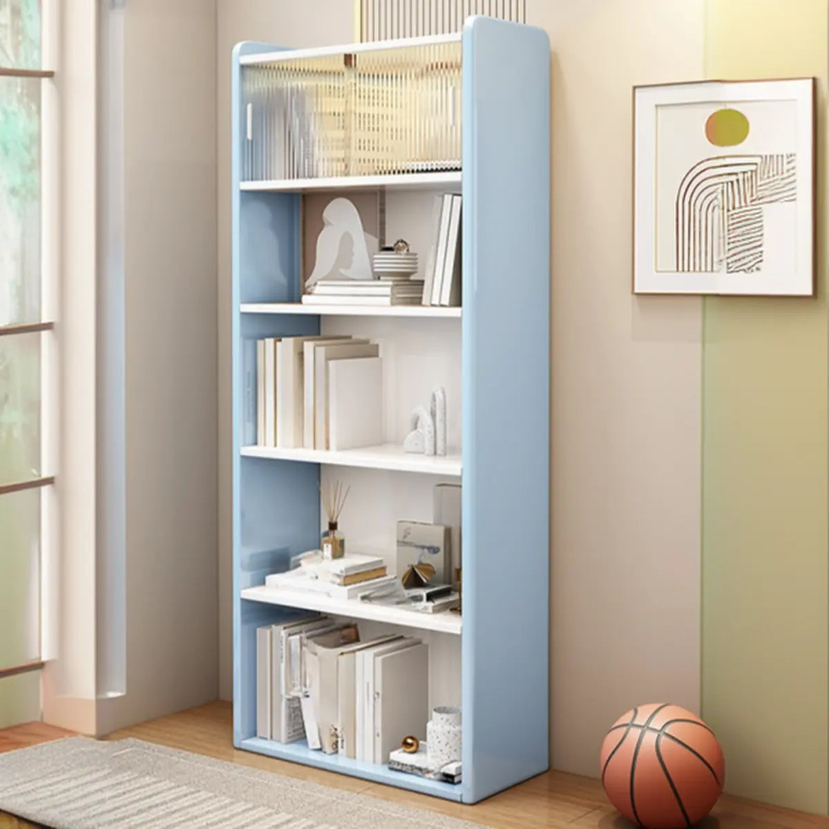 5-Tier Wood Vertical Bookcase