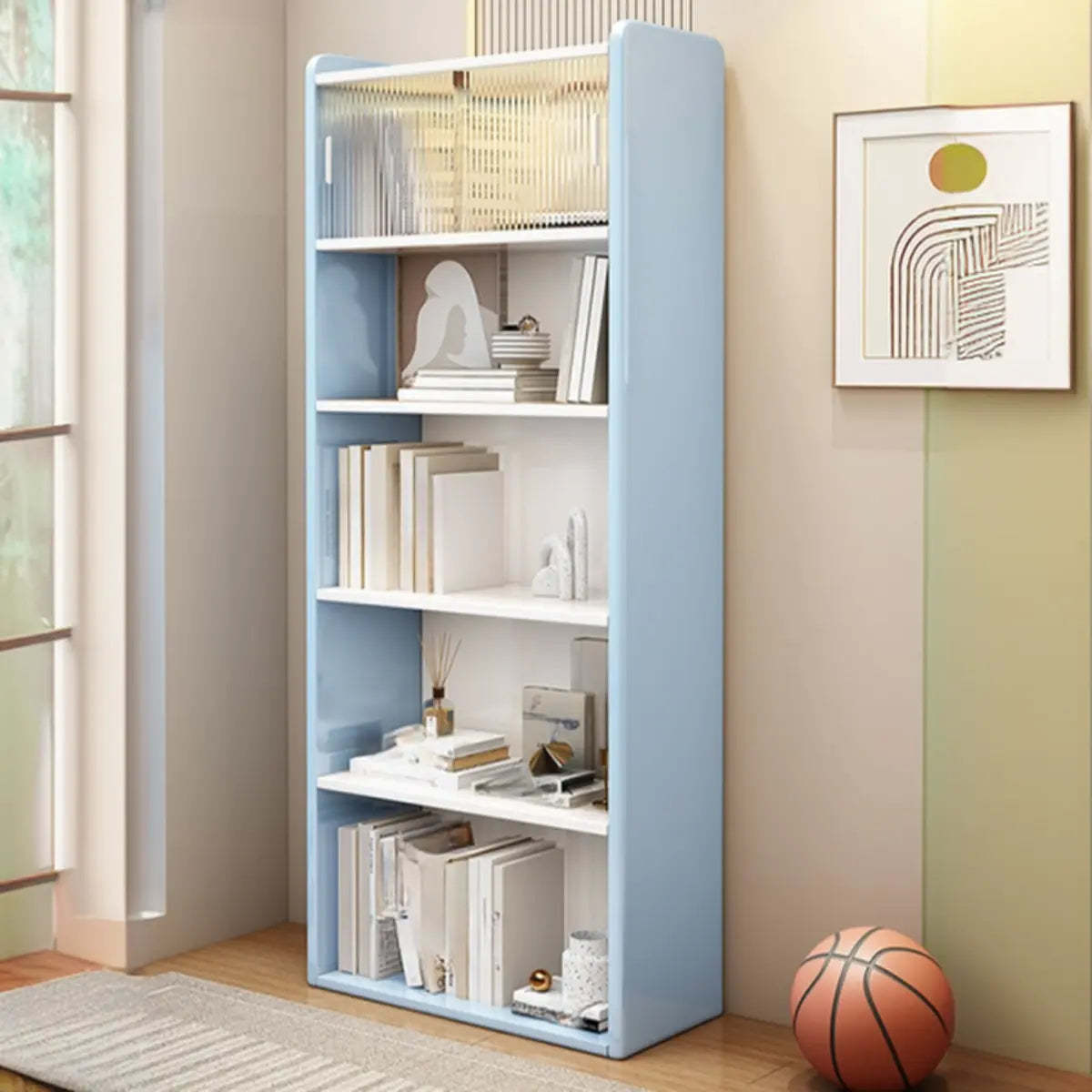 5-Tier Wood Vertical Bookcase