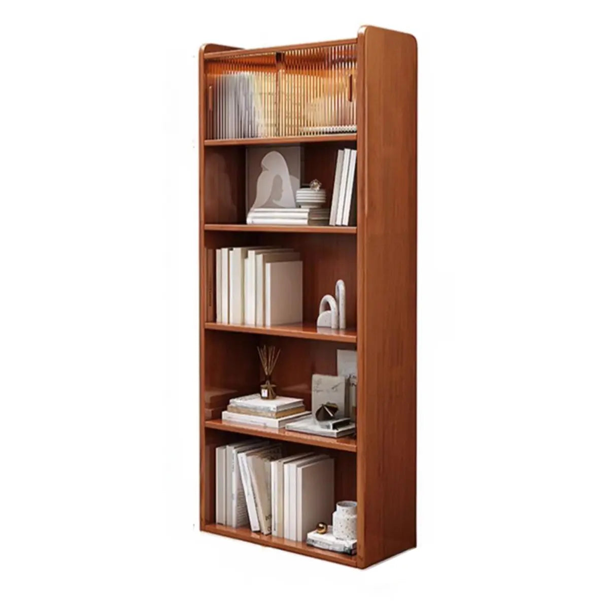 5-Tier Wood Vertical Bookcase — Pink