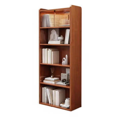 5-Tier Wood Vertical Bookcase — Pink