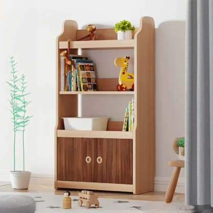 Simple Rectangular Open-Back Wood Bookshelf — Natural Finish