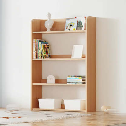 Simple Rectangular Open-Back Wood Bookshelf — Walnut