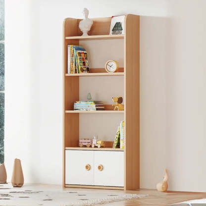 Simple Rectangular Open-Back Wood Bookshelf — Walnut