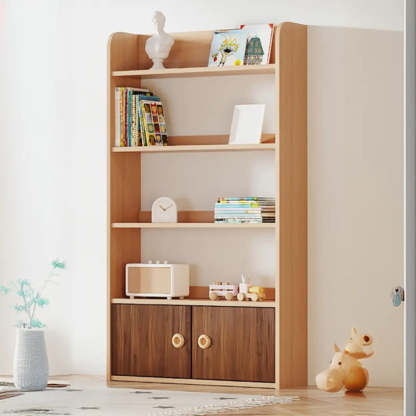 Simple Rectangular Open-Back Wood Bookshelf — Walnut