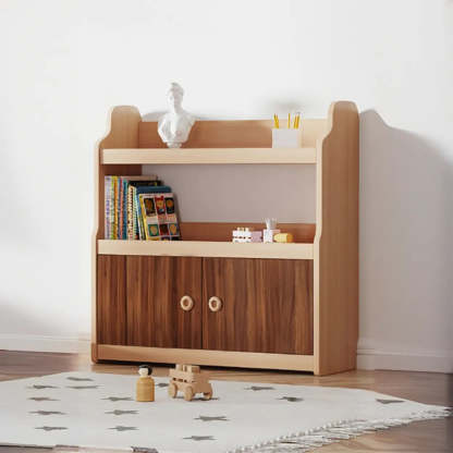 Simple Rectangular Open-Back Wood Bookshelf — Walnut
