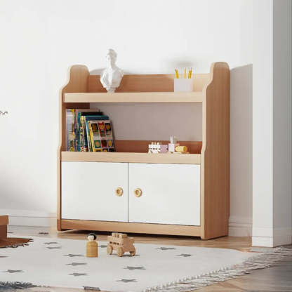 Simple Rectangular Open-Back Wood Bookshelf — White