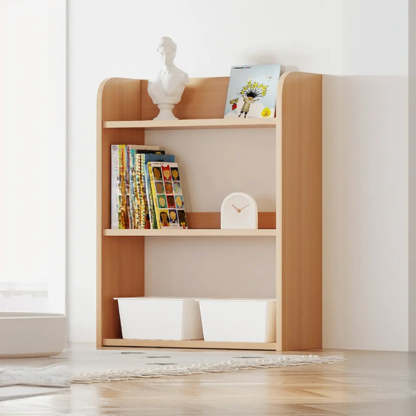 Simple Rectangular Open-Back Wood Bookshelf
