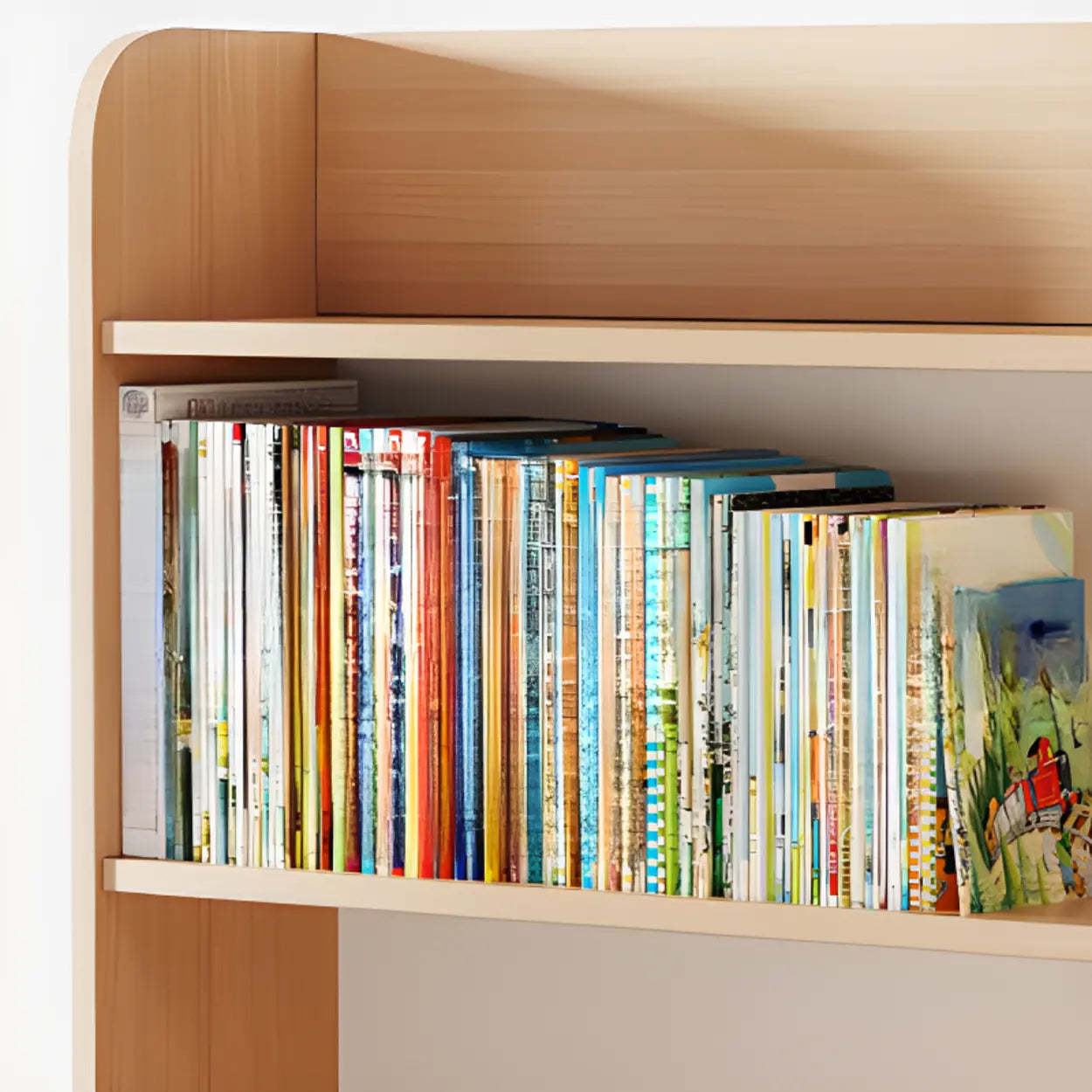 Simple Rectangular Open-Back Wood Bookshelf