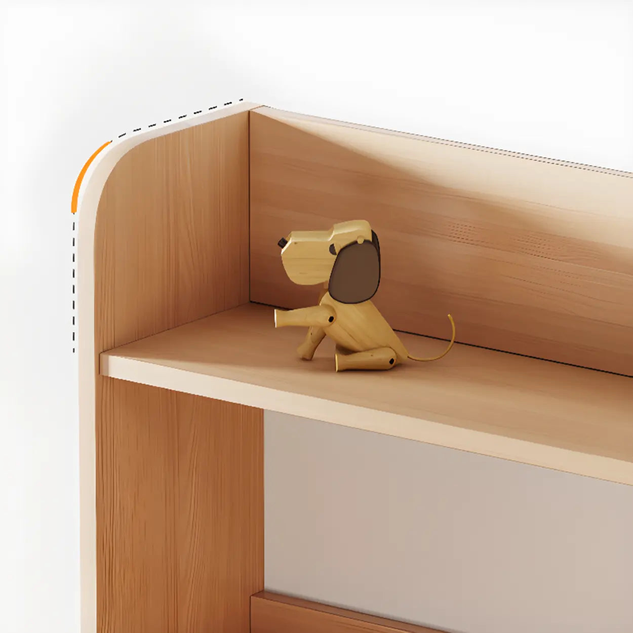 Simple Rectangular Open-Back Wood Bookshelf